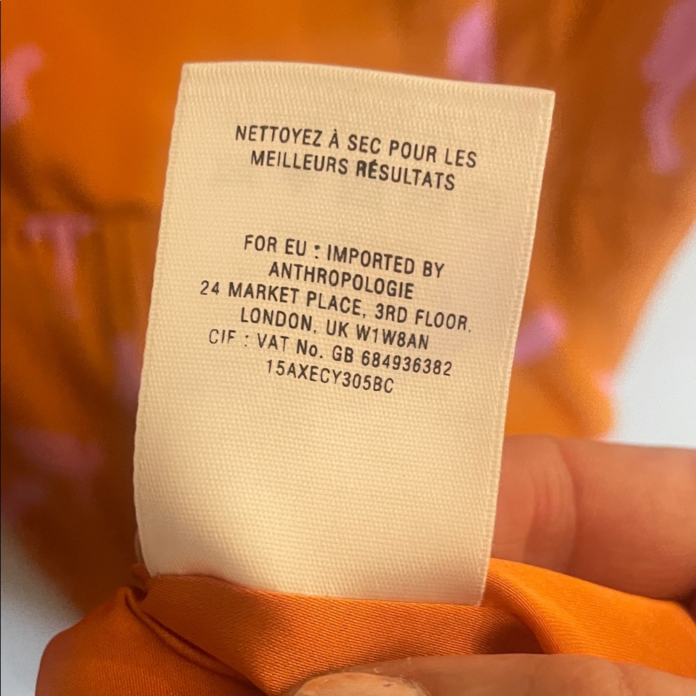 Charlotte Taylor 100% Silk Orange Dress with Pink Camel Print - Picture 5 of 17